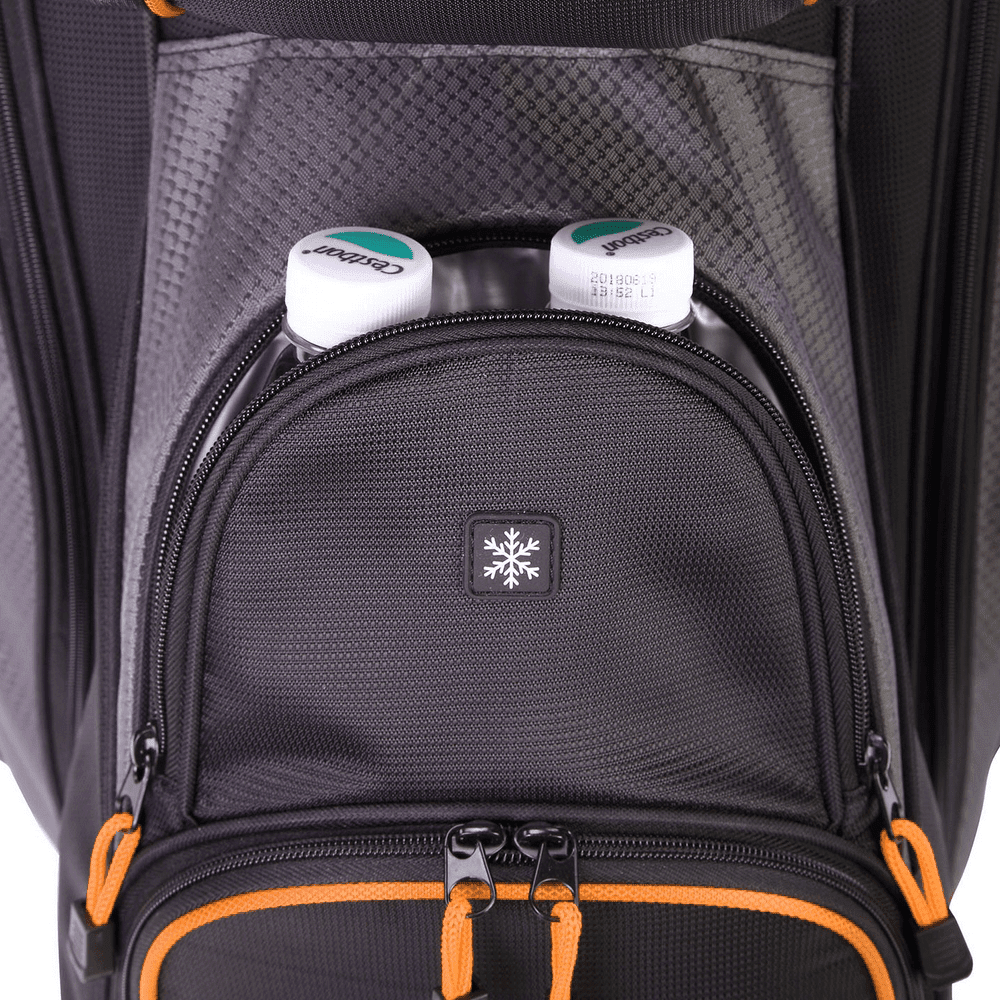 Ram Golf Lightweight Cart Bag with 14 Way Dividers Top Grey/Silver/Orange