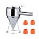 thumbnail image 1 of CAIROYAR Embudo dispensador de acero inoxidable plateado con forma de cono para masa de panqueques, 1 of 7