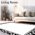 thumbnail image 2 of ODIKA 6'x9' Machine Washable Non-Slip Area Rug, Savanna Journey Predator Motif Bordered Elegant Accent High Traffic Rug with Pad, Black, 667470, 2 of 8