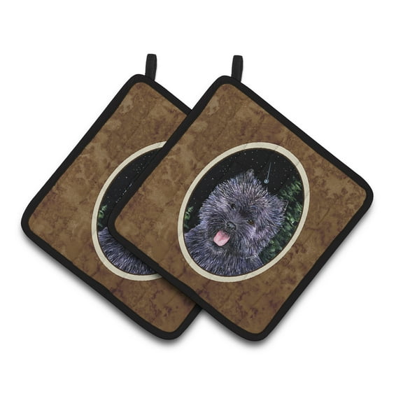 Carolines Treasures SS8494PTHD Starry Night Cairn Terrier Pair of Pot Holders, 7.5HX7.5W, multicolor