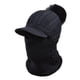 thumbnail image 4 of Pasamontañas de punto con pasamontañas y bufanda con orejeras protectoras para el invierno Negro, 4 of 8