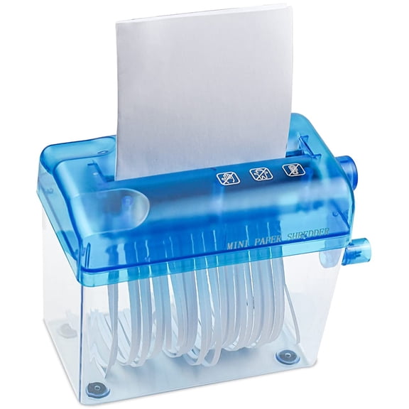 Portable Mini Paper Cutter Manual Document Cutting Tool for Home and Office - Blue