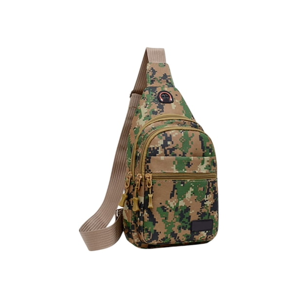 Crossbody Sling Bolso Camuflaje Camisola Bolso Estilo Militar Bolso de Pecho Bolso de Hombro Diagonal Caminata Uso Diario