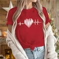 thumbnail image 7 of Yteetum Valentine Gifts Women's Valentine's Day T Shirts Oversized Crewneck Valentines Graphic Print Short Sleeve Shirt Womens Casual Solid Round Neck Plus Size Loose Fits Tee Top Summer Clothes, 7 of 7