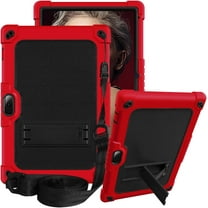 FIEWESEY Shockproof Kids Friendly Cover with Shoulder Strap&Kickstand Hybird Case for Vankyo MatrixPad S10/ZZB ZB10/ATOZEE AT10/AOYODKG A38/YQSAVIOR/CUPEISI/Coopers YQ10S 10 Inch Tablet (Red/Black)