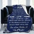 thumbnail image 2 of Papa Blanket Papa Gifts Throw Blanket Gift for Papa Soft Flannel Blanket Gifts for Grandpa Blue Sofa Blanket Durable Travel Blanket Birthday Gift from Grandchildren 80"X60", 2 of 6