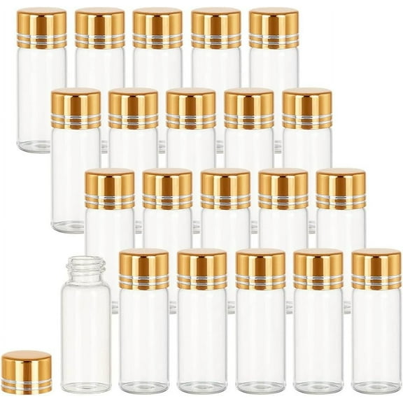 20pcs 4ml Small Glass Bottles Decorative Bottles Wishing Bottles Clear Cylindrical Glass Bottles Liquid Dispensing Bottles for Home Decoration Liquid Dispensing Sample Display DIY
