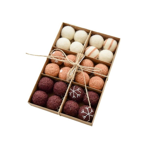 24 bolas de fieltro para decoración de fiestas, bolas de fieltro de lana, pompones de lana para repisa. Estilo A
