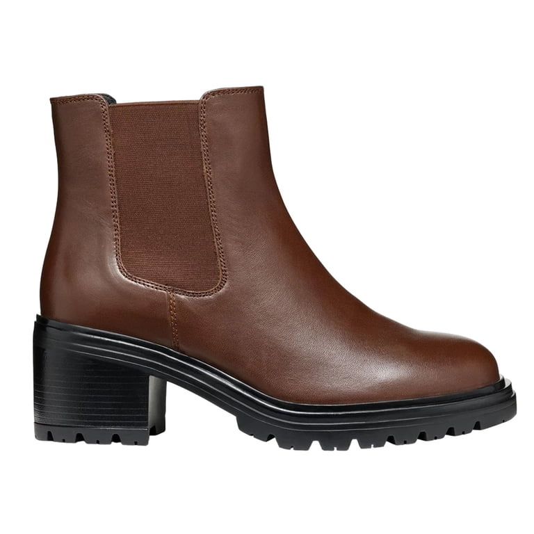 Geox Women's Chelsea Ankle Boots - Leather, Elastic Side, 3.5 Cm Heel, Breathable & Shock-Absorbing