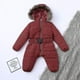 thumbnail image 2 of SAILING Mono unisex con capucha para bebé de 0 a 24 meses, mono para niños y niñas con cuello de piel, 2 of 4
