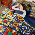 thumbnail image 3 of Erosebridal Boho Style Floral 7-Piece Bedding Comforter Set,Multicolor Blossom Flower King Bedding Sets,Reversible, 3 of 7