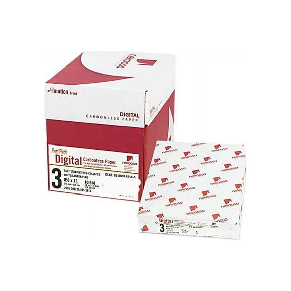 Nekoosa Laser Carbonless Paper, White, Canary, Pink