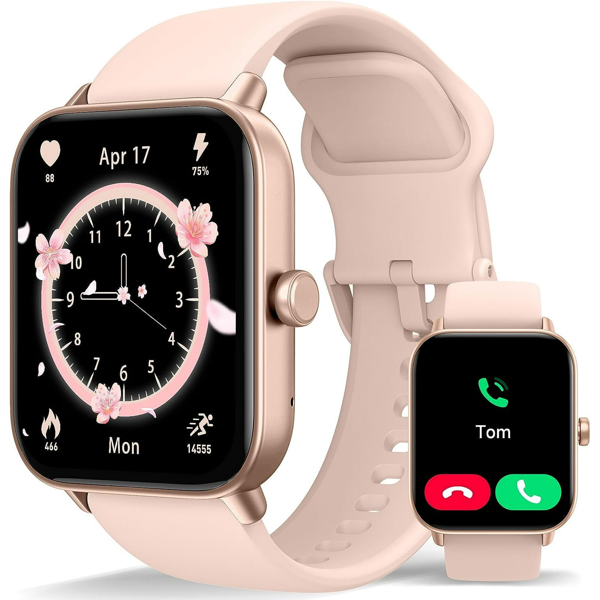 Smart Watch Bluetooth Call Answer Make Call Alexa Built in 1.8 Fitness Tracker with Heart Rate SpO2 Sleep Monitor Smart Watches for Men Women iPhone Android Compatible IP68 Waterproof Walmart
