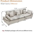 thumbnail image 4 of Yeahumalia 117.4" W Faux Leather 3 Seater Sofa Pet Friendly with Deep Seat for Living Room Bedroom, Light Grey, 4 of 10