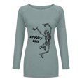 thumbnail image 1 of Mode Femme Décontractée Imprimé Col Rond T-shirt Manches Longues Ample Blouse Pull, 1 of 6