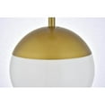 thumbnail image 5 of Midcentury Modern Eclipse 1 Light Brass Plug In Pendant with Frosted White Glass, 5 of 6