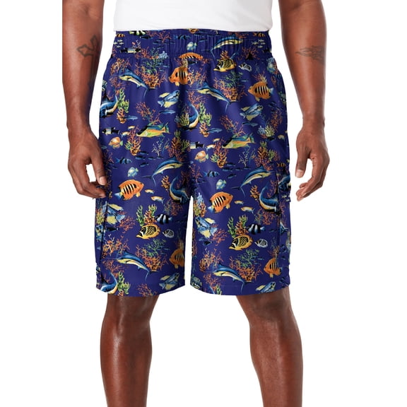 KingSize Men's Big & Tall 8" Flex Cargo Swim Trunks