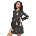thumbnail image 3 of FORMRS Womens Long Sleeve Nightgowns Crew Neck Sleep Shirt Soft Pajamas Sizes S-3XL, Pixel Cat, 3 of 8