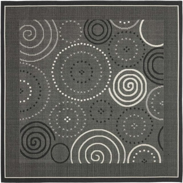 Safavieh Courtyard Black Indoor Outdoor Rug - Square 7'10"