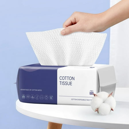 Disposable Face Towel, 100 MMF7 Count Face Clean Towels, Washing Soft Cotton Dry Wipes Facial Cloths Towelettes Washing and Drying, Facial Tissue Cleansing, Skincare and Makeup Remover