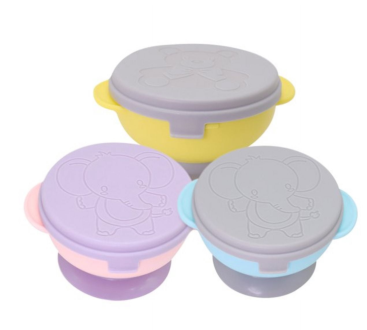XKHBDL Baby Bowls with Suction| Leak-Proof Stay Put Silicone Food Bowl with Lids for Babies Kids Toddlers Infants| Food Grade Soft Safe BPA-Free Silicone