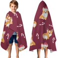 thumbnail image 3 of Christmas Corgi Hooded Bath Towel，50"x30" for Ages 3 To 12 Kids, Quick Dry Lightweight Soft Microfiber Hood Beach Towel Cover Up for Kids, 3 of 7