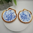 thumbnail image 4 of Scallop Trinket Dish Blue Floral Chinoiserie Decor for Jewelry Holder and Beach House Decor Millenial Gift Idea Coastal Home Decor Ceramic Jewelry Dish, 4 of 9