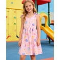 thumbnail image 2 of Aideaone Girls Dresses Sleeveless Summer Dress Bowknot Strap Stripe V Neck Sundress 3-10T, 2 of 7