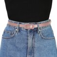 thumbnail image 4 of Cinturón de cintuno poroso fino Hebilrectangular Cinturones de talgrande pavestido de jeans RoSe ajusa cintuhas99 cm / 39 ", 4 of 4