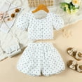 thumbnail image 2 of Toddler Girl Outfits Kids Girls Short Sleeve Vintage Polka Dots Dress In 50S Style Girls Summer Clothes White 4 Years-5 Years, 2 of 7