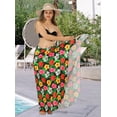 thumbnail image 4 of LA LEELA Women's Long Beachwear Pareos Swimwear Summer Wraps Cover ups Beach Bikinis Sarongs Skirt Swim Cover up Swim Coverups for Women One Size Black, Leaves, 4 of 5