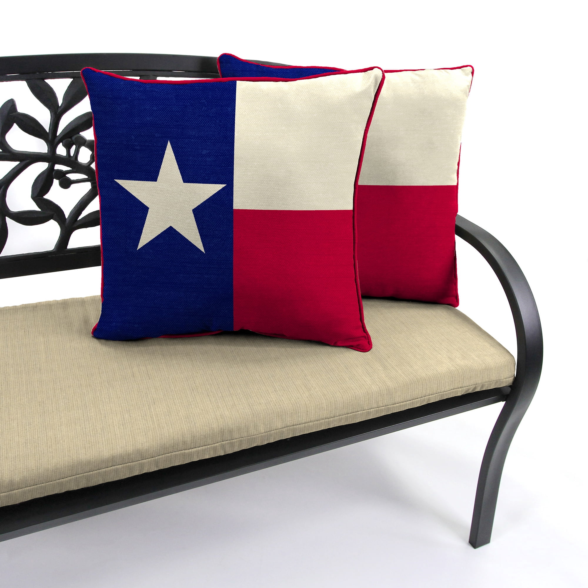 Jordan Manufacturing 18" x 18" Red, White and Blue Texas Flag Outdoor Throw Pillow