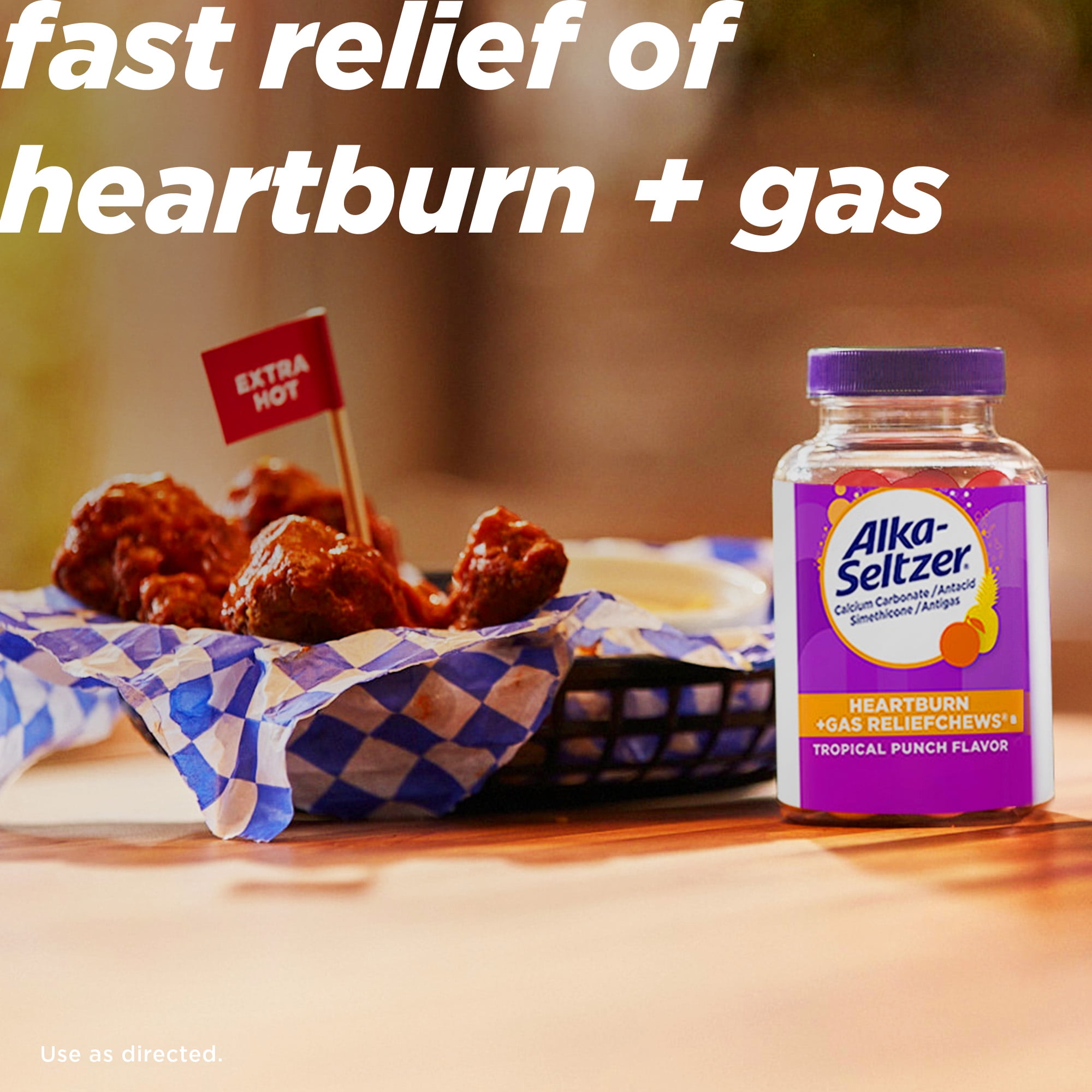 (2 pack) Alka-Seltzer Heartburn + Gas ReliefChews, Antacid Chews for Acid Indigestion Relief, 60 Count