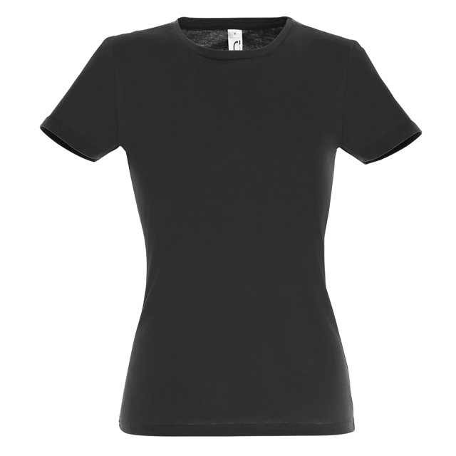 SOLS- Camiseta de manga corta Miss para chica/mujer (Negro intenso)