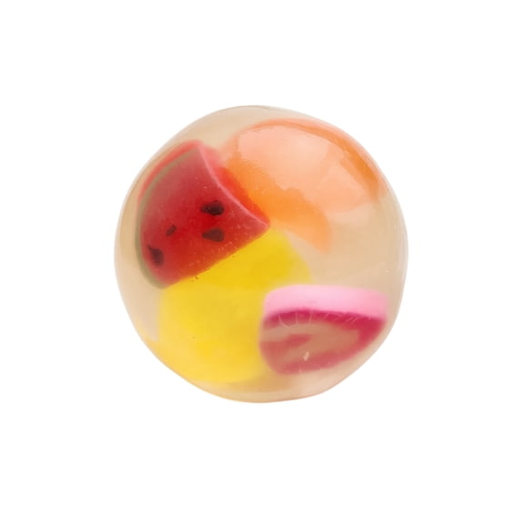 Kiddiway Fruit Squishy Strawberry Stress Ball - Gel Filled Transparent Squeeze Toy, Sensory Fidget for Calming Play and Stress Relief,F