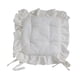 thumbnail image 2 of Cojín de silla con volantes, cojín floral, elegante y suave, con lazos, asiento cuadrado Flor blanca, 2 of 9