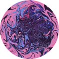 thumbnail image 1 of Ahgly Company Machine Washable Indoor Round Transitional Purple Area Rugs, 8' Round, 1 of 7