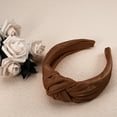 thumbnail image 6 of Unique Bargains 1 Pcs Shiny Knotted Wide Head Bands for Women Hairband Hair Hoop Hair Accessories Brown, 6 of 7