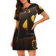thumbnail image 1 of Balery Casino Playing Cards Camisón de manga corta con cuello redondo para mujer, cómodo y elegante., 1 of 6