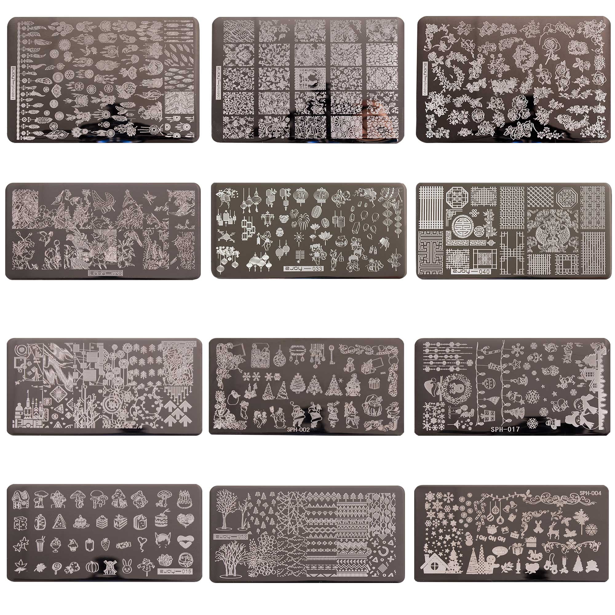 Nail Stamper Kit with Stamping Polish, Nail Stamping Gel Polish Set Nail Print Stamper Tool Nail Stamping Plate Stamp Nail Stamp Polish Gel Paint For Nails Art Printing UV Nail Polish
