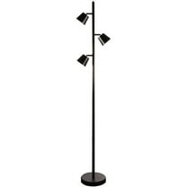 Homestock Antique Modern Modern 3-Light Adjustable Floor Lamp for Living Room, Office or Bedroom - 3000K - 61.5'' - Matte Black Finish