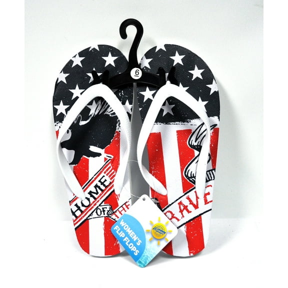 Womens Home of the Brave Flip Flops Size 6