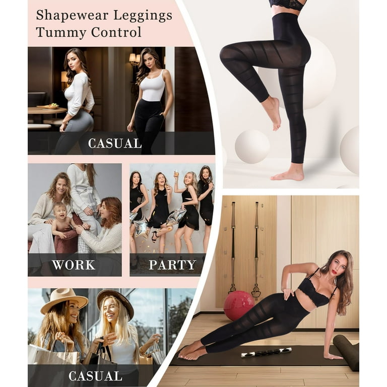 MANIFIQUE Compression Leggings for Women Tummy Control Butt Lifting  Shapewear High Waist Thigh Slimmer Pants Body Shaper