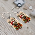 thumbnail image 4 of Merry Christmas Santa German Shepherd Scarf Twinkling Lights Xmas Holiday Stainless Steel Keychain Alsatian Dog Lover Gifts Collar Charm Tag Keyring - 00022, 4 of 5