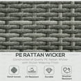 thumbnail image 4 of Outsunny 3 Pieces Garden Rattan Furniture Set with Cushions, Grey, 4 of 10