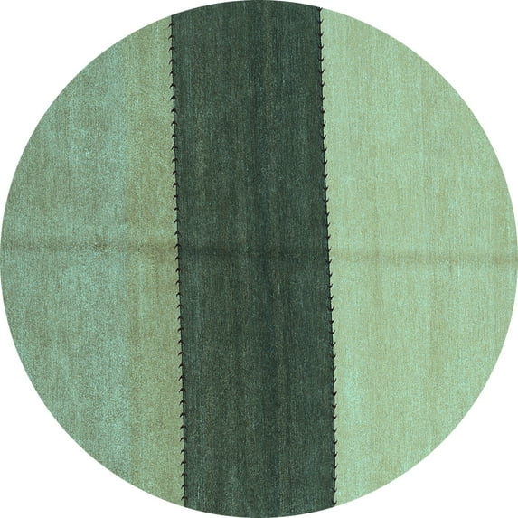 Ahgly Company Indoor Round Abstract Light Blue Contemporary Area Rugs, 6' Round