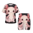 thumbnail image 1 of Fotbe Cute Axolotl Sakura Blossoms Pijama Estampada de 2 Piezas para Niños – Ropa de Dormir de Manga Corta Cómoda para Niños y Niñas, Camiseta y Shorts de Algodón-Medium, 1 of 6