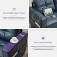 thumbnail image 6 of AODAILIHB 88" W Faux Leather 3-Seat Sofa, Modern Tufted Comfy Office Small Couch w/USB Charging Ports and Wide Arms, Blue, 6 of 9