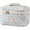 Light Blue, variant on Derest Large Quilted Makeup Bag for Women and Girls, Cute Coquette Floral Cotton Cosmetic Bag, Aesthetic Travel Organized Toiletry Bag