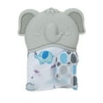thumbnail image 2 of Nuby Happy Hands Teething Mitten for Babies, Gray Elephant Design, 2 of 7